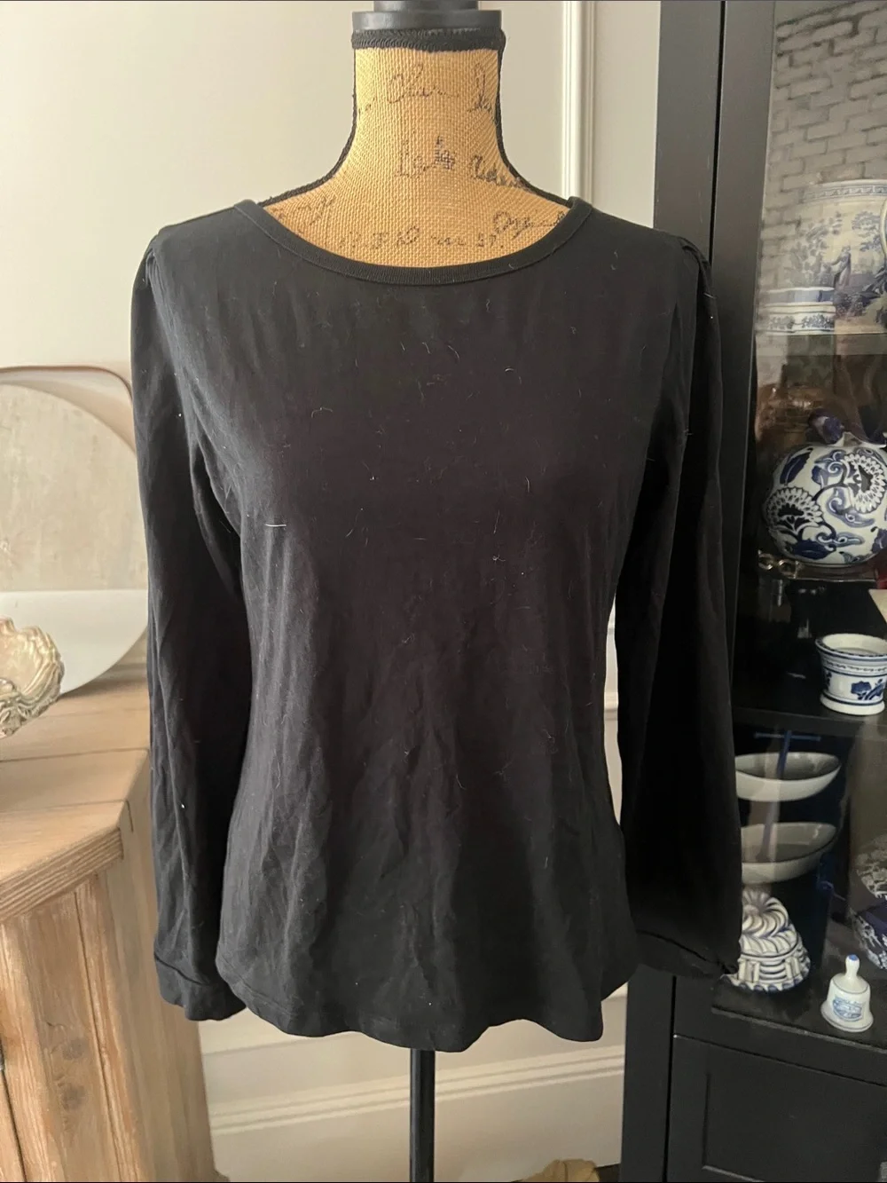 J. Crew Black Long-Sleeve Crewneck Tee